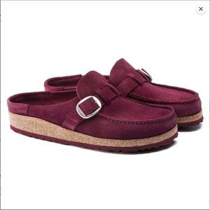 NIB Birkenstock Buckley Maroon Suede Leather